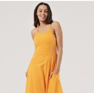 Pact Strappy Back Midi Fit & Flare Dress